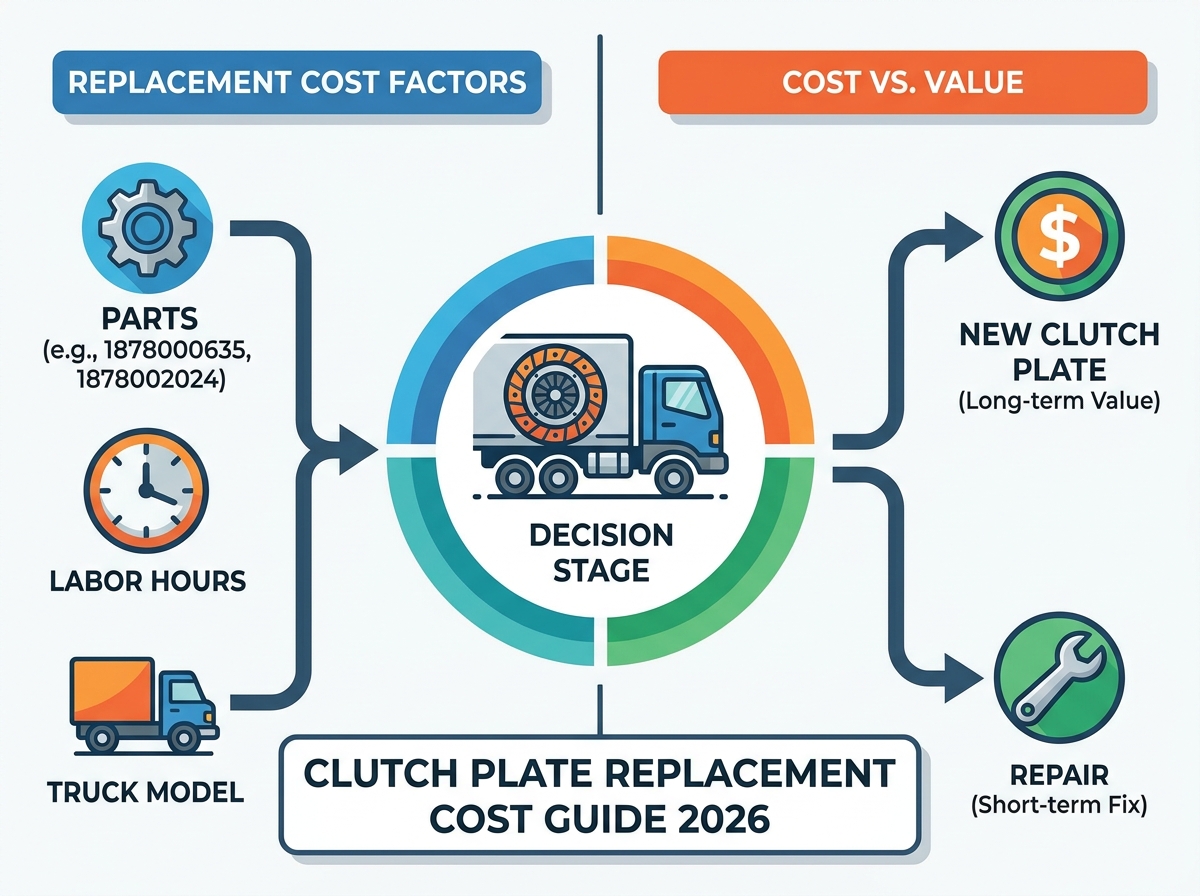 Heavy-duty truck clutch plate replacement